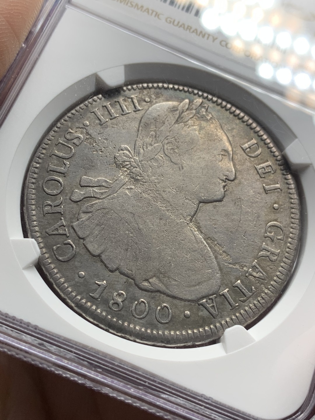 《竞宝斋》第84场-本周日，周一2场连拍（全场不限金额包邮） NGC VF 西属 玻利维亚 1800年 卡四 8R 双柱 大银币