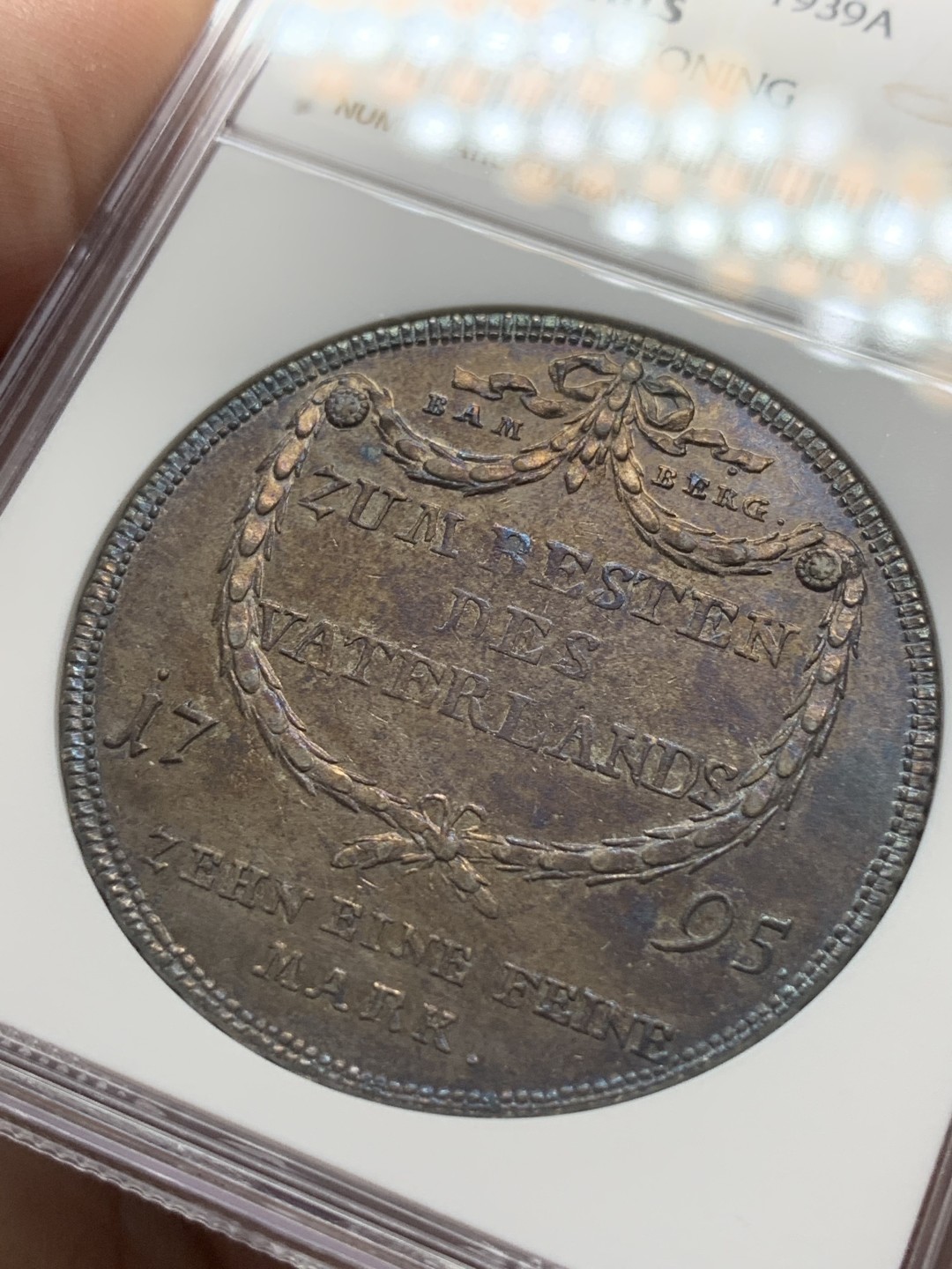 《竞宝斋》第84场-本周日，周一2场连拍（全场不限金额包邮） NGC-AU  德国 1795年 班贝格1泰勒，银币，近期外拍裸币都疯涨的品种 比较少见