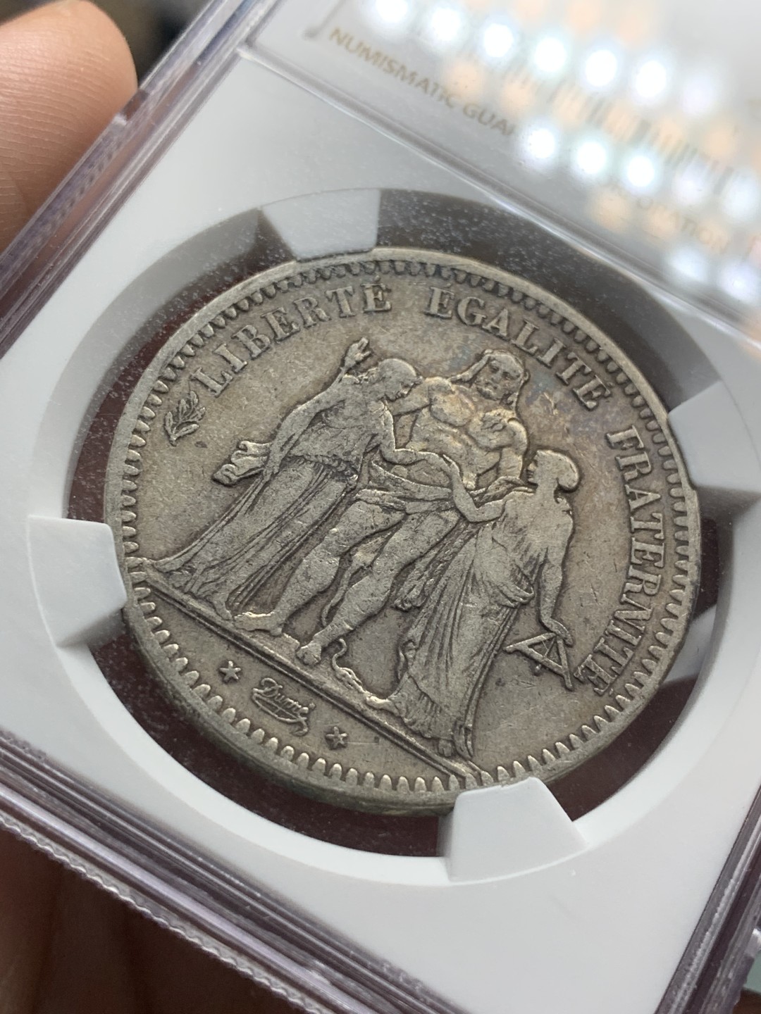 《竞宝斋》第84场-本周日，周一2场连拍（全场不限金额包邮） NGC-XF40 法国   1849年 5法郎 A版 早期大力神 原味老包浆 高性价比首选