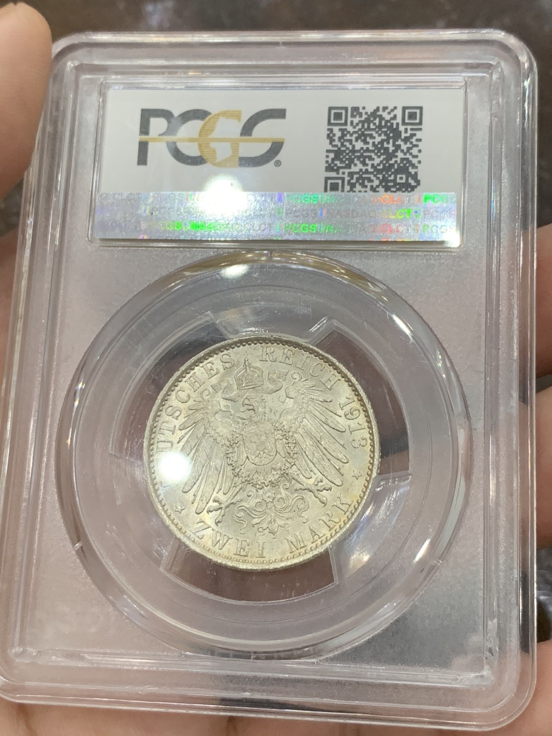 《竞宝斋》第84场-本周日，周一2场连拍（全场不限金额包邮） PCGS MS65 德国普鲁士1913年军装2马克大银币