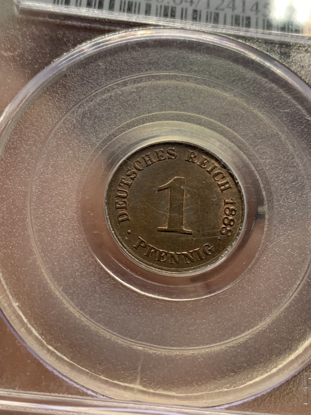 《竞宝斋》第84场-本周日，周一2场连拍（全场不限金额包邮） PCGS-MS64德国 1888年 1芬尼 三皇年短翅芬尼 铜币 短翅辅币流通充分 又是热门三皇年 64品相难得