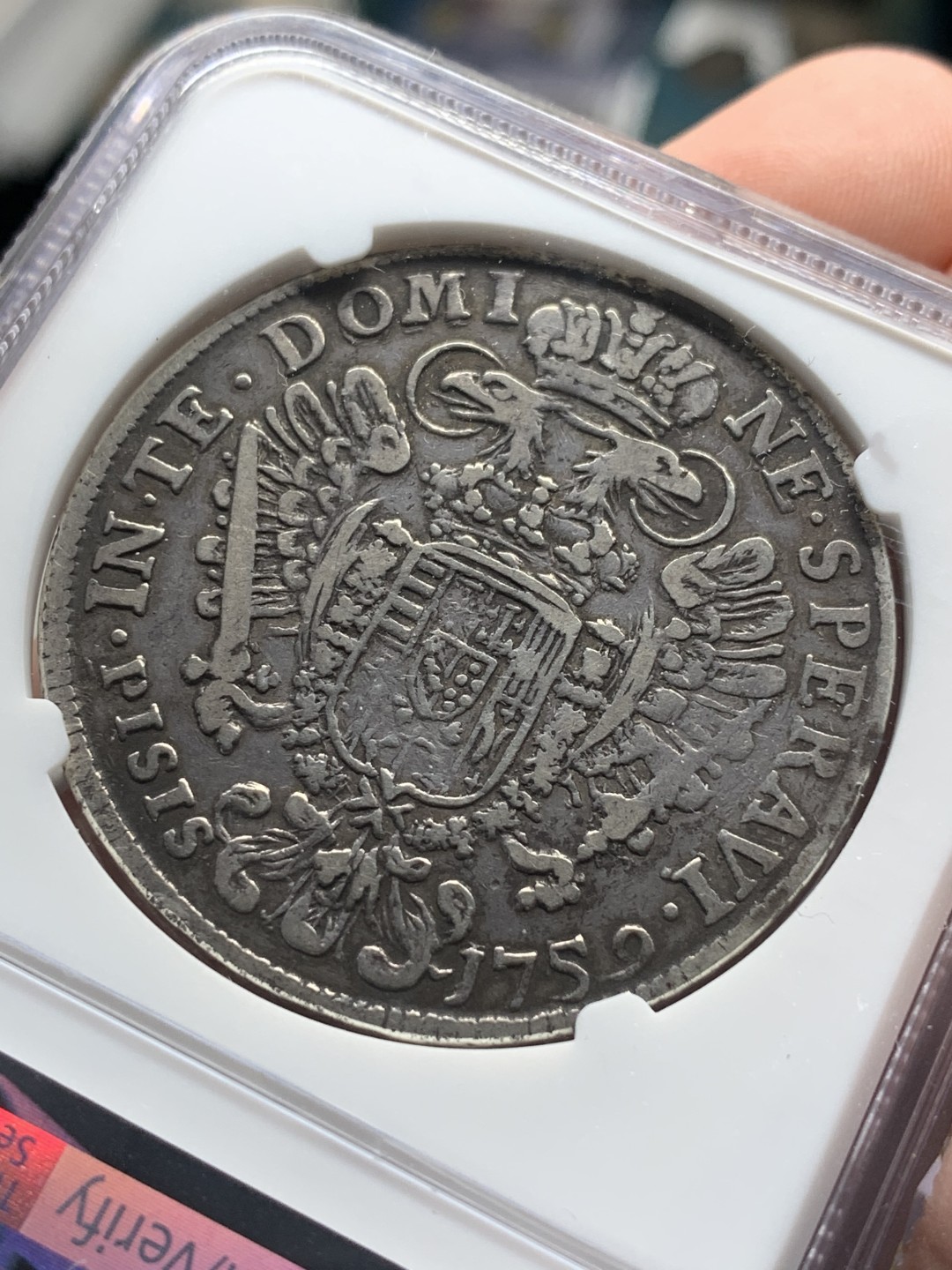 《竞宝斋》第84场-本周日，周一2场连拍（全场不限金额包邮） 唯一冠军分 NGC-VF25 意大利托斯卡纳 1759年 10保利 大银币 少见版式 一流的味道 难得