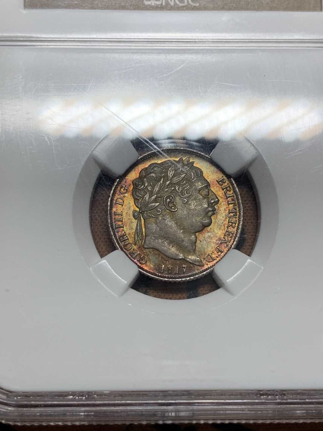 《竞宝斋》第84场-本周日，周一2场连拍（全场不限金额包邮） 1817年英国6便士，NGC-65，老盒严评，值得收藏
