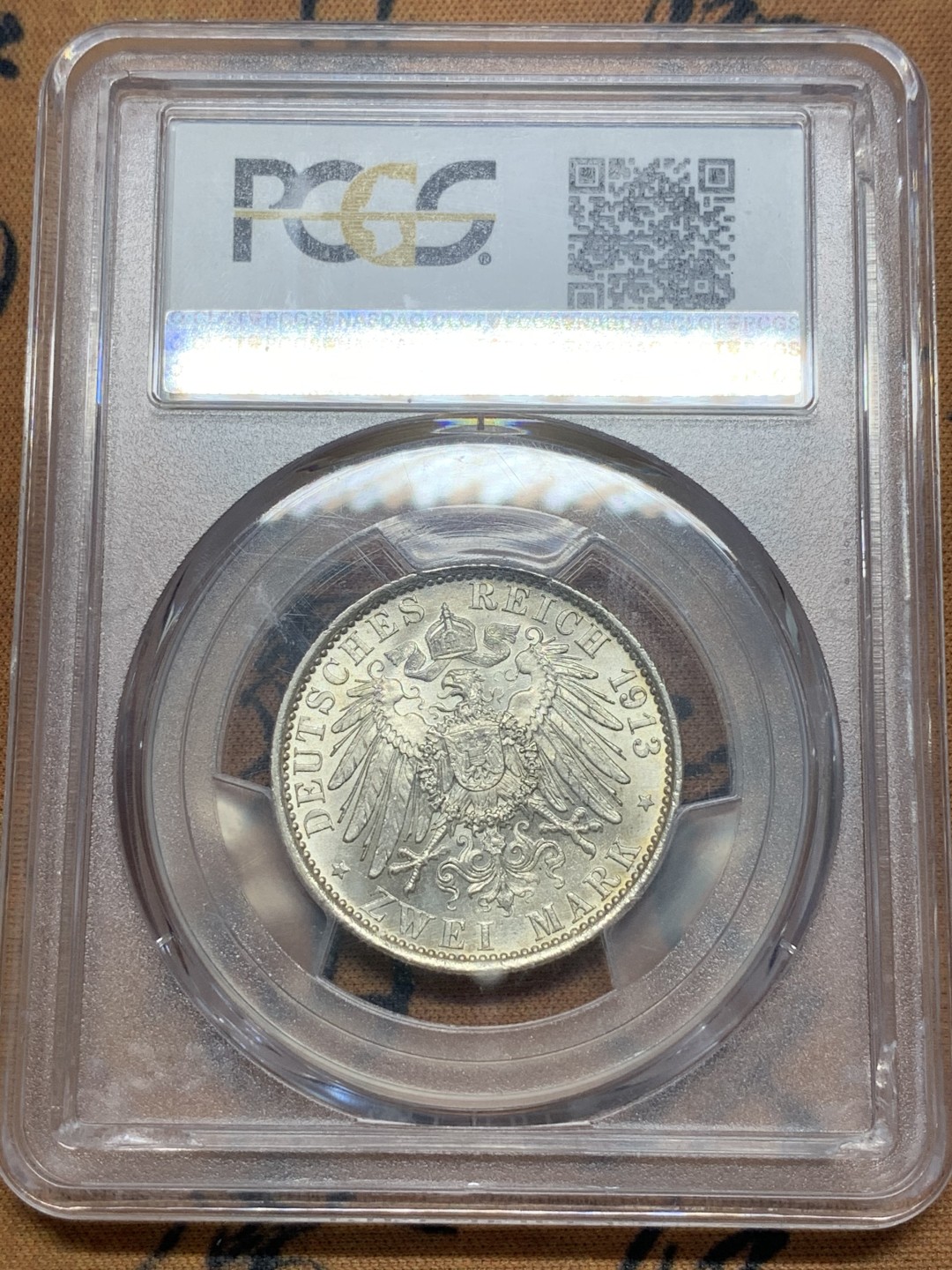 《竞宝斋》第84场-本周日，周一2场连拍（全场不限金额包邮） PCGS MS65 德国普鲁士1913年军装2马克大银币
