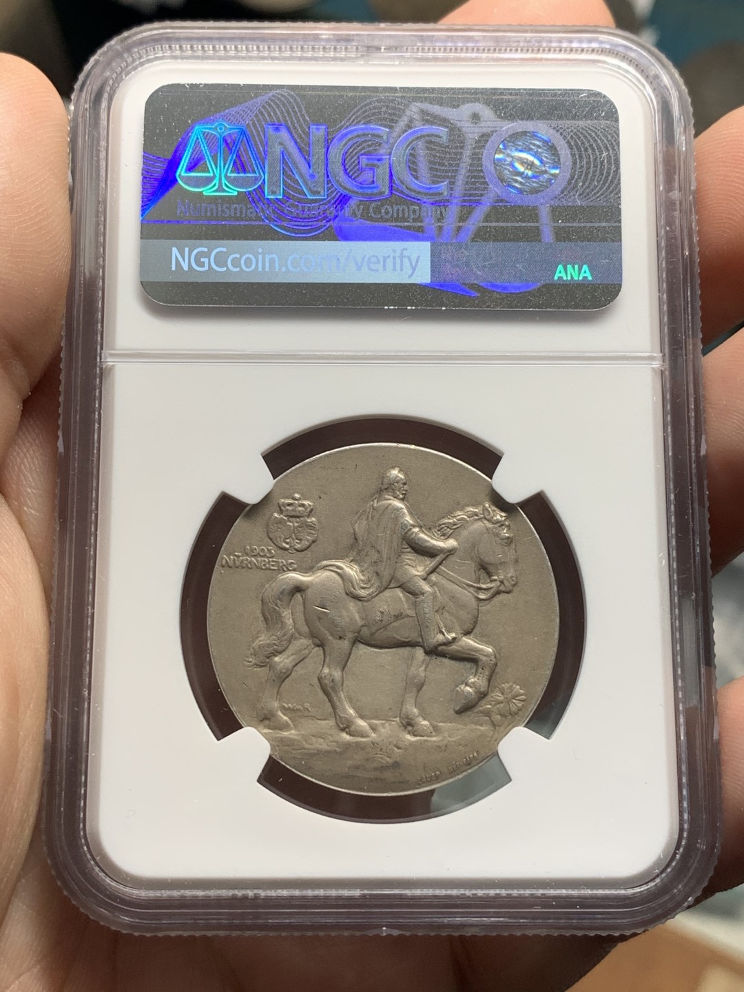 《竞宝斋》第84场-本周日，周一2场连拍（全场不限金额包邮） NGC MS64德国1905年威廉一世凯撒形象在纽伦堡皇帝纪念碑揭幕仪式纪念银章 非常少见