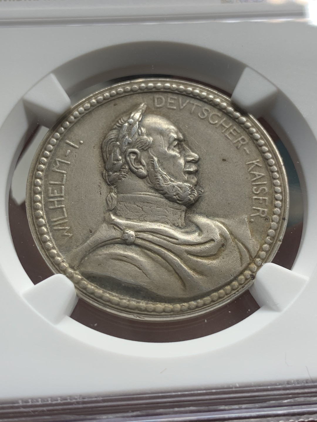 《竞宝斋》第84场-本周日，周一2场连拍（全场不限金额包邮） NGC MS64德国1905年威廉一世凯撒形象在纽伦堡皇帝纪念碑揭幕仪式纪念银章 非常少见