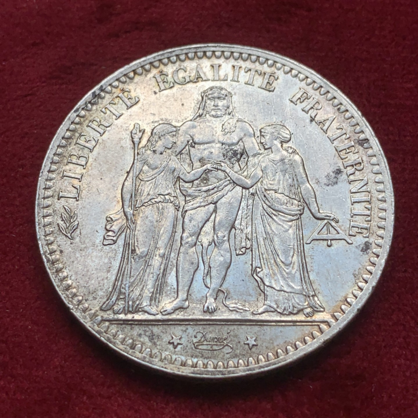 《竞宝斋》第84场-本周日，周一2场连拍（全场不限金额包邮） 法国 1876年 大力神 5法郎 大银币 原光好品 好状态