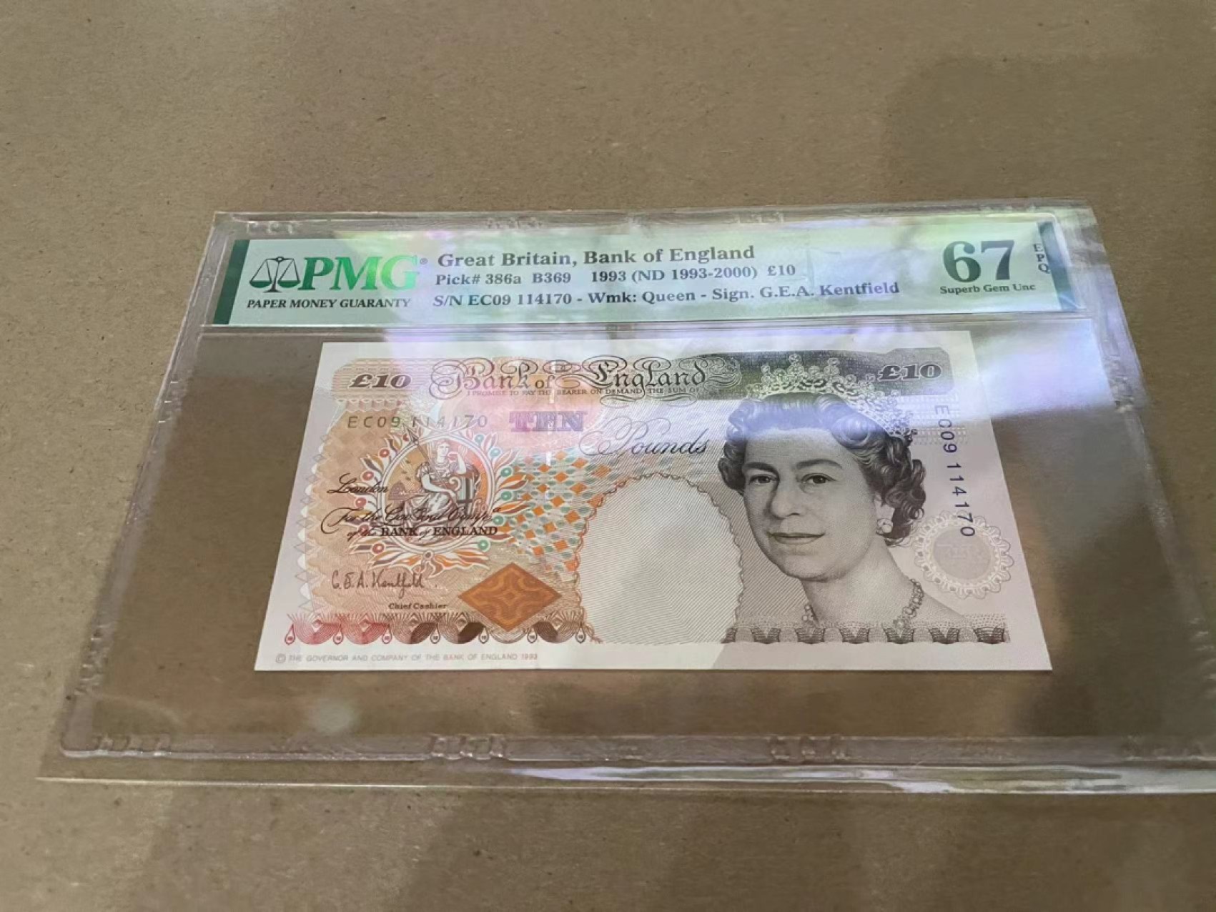 【Blue Auction】✨世界纸币精拍第213期 【精】 英国 1993年10镑 PMG67EPQ 