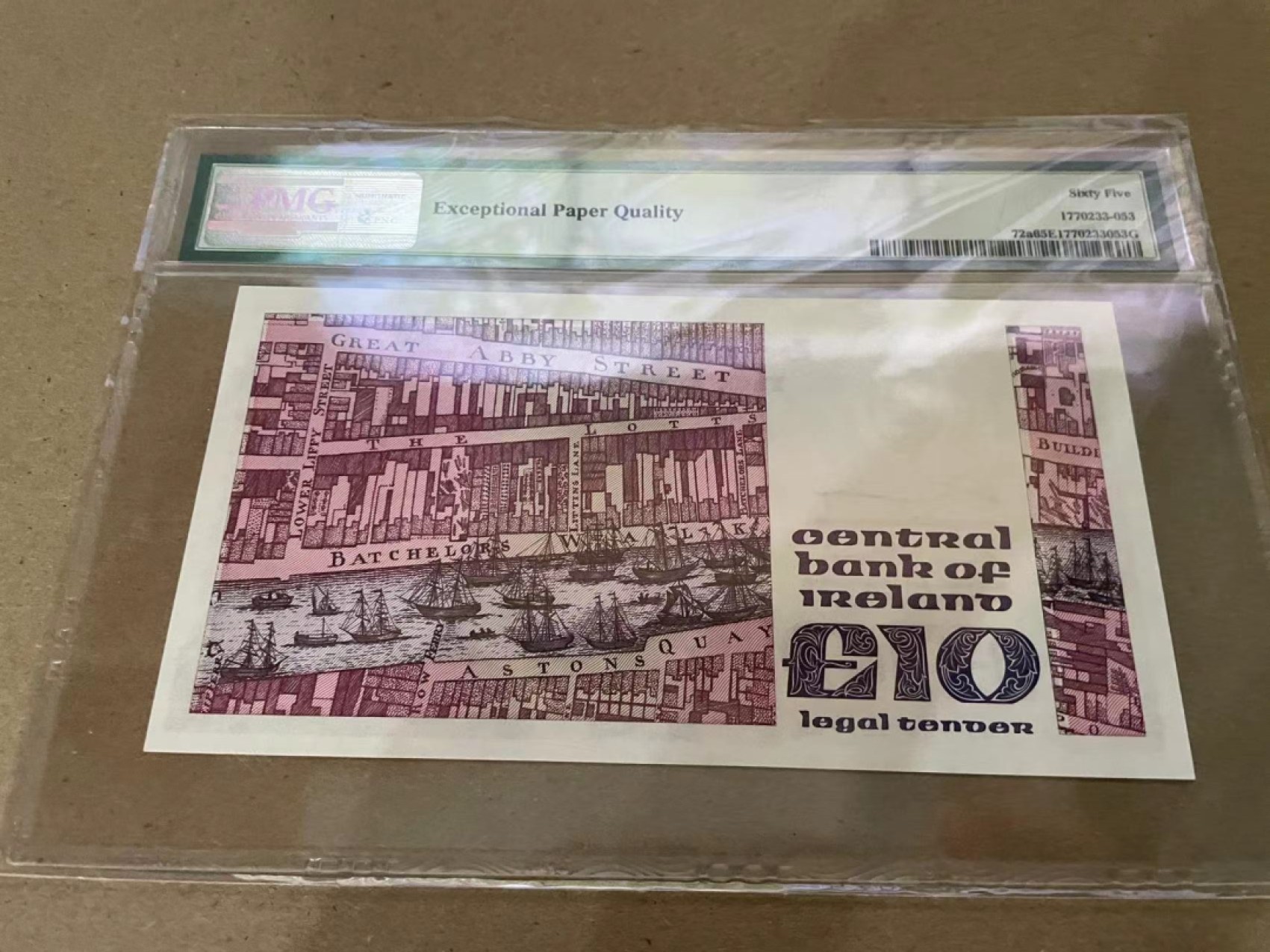 【Blue Auction】✨世界纸币精拍第213期 【精】 爱尔兰 1978-81年10镑 PMG65EPQ 