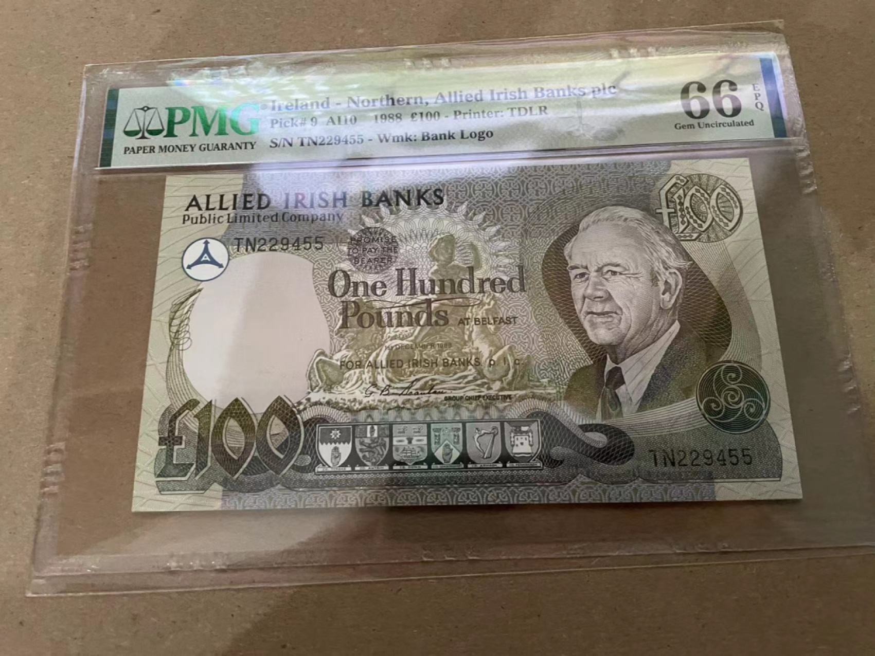 【Blue Auction】✨世界纸币精拍第213期 【精】 北爱尔兰 1988年100镑 PMG66EPQ 