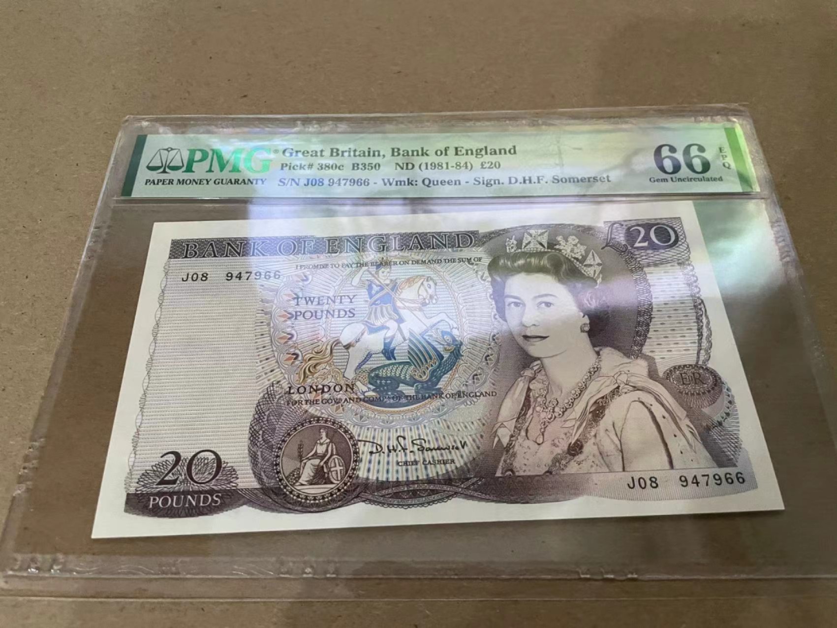 【Blue Auction】✨世界纸币精拍第213期 【精】 英国 1981-84年20镑 PMG66EPQ 