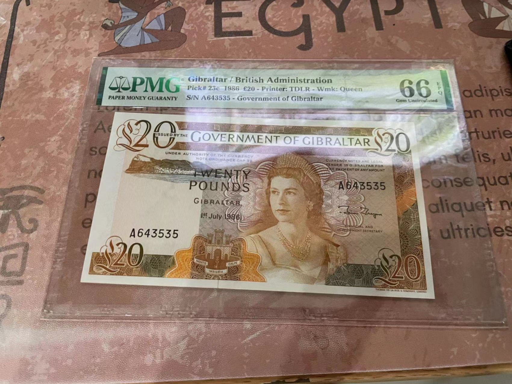 【Blue Auction】✨世界纸币精拍第213期 【精】 直布罗陀 1986年20镑 高冠女王 PMG66EPQ