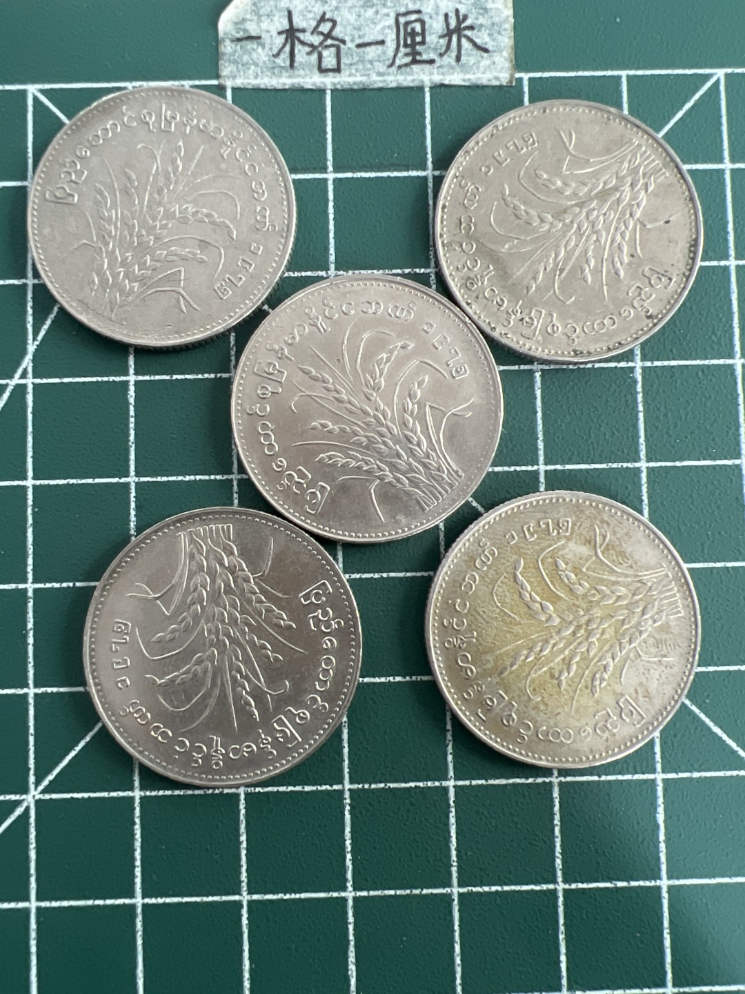 泡泡堂第六十九期  世界硬币邮票专场（无押金，无佣金，捡漏，全场20包邮，偏远地区除外） 缅甸水稻大币五个