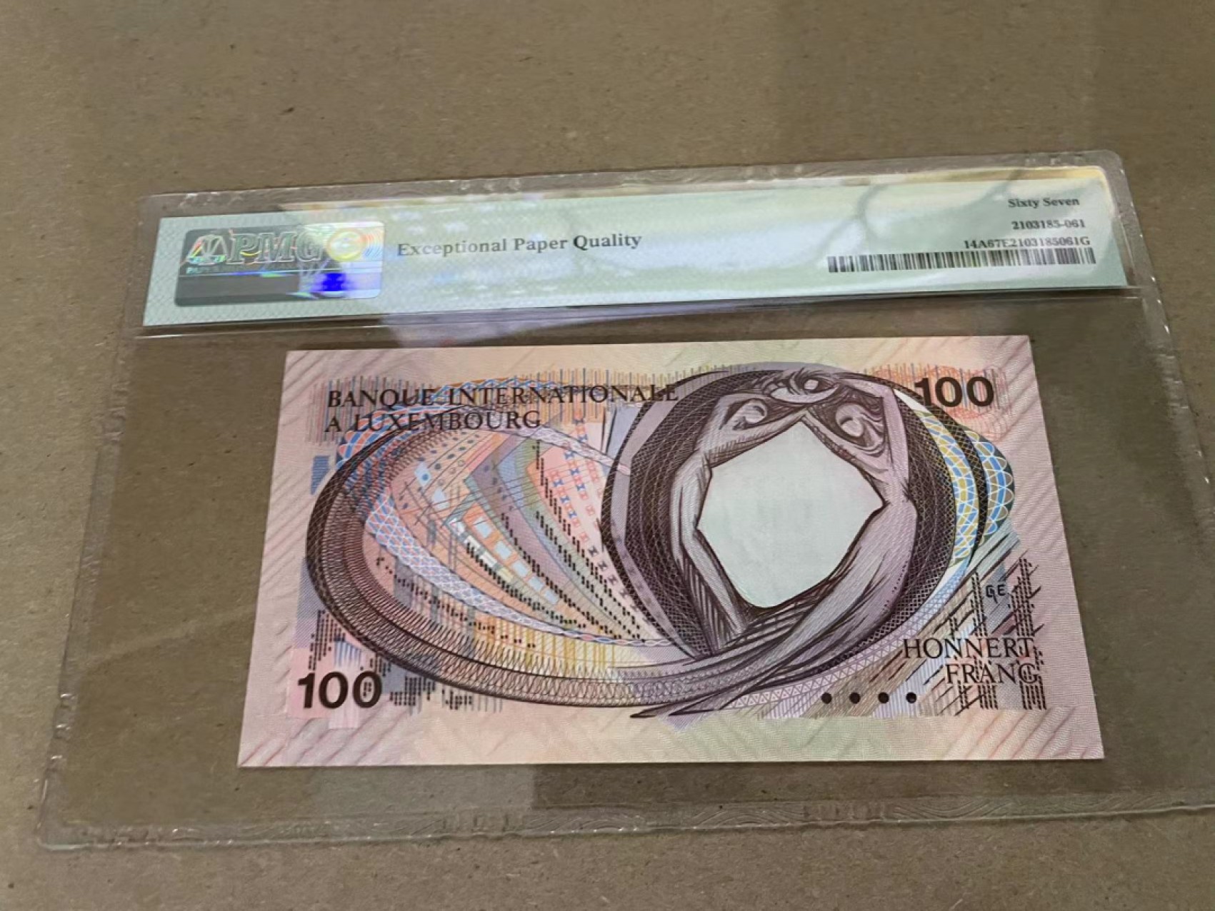 【Blue Auction】✨世界纸币精拍第213期 【精】 卢森堡 1981年100法郎 PMG67EPQ 