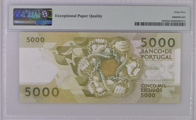 收藏联盟Quantum Auction 第184期拍卖(已更新) 葡萄牙1987年5000埃斯库多 PMG65