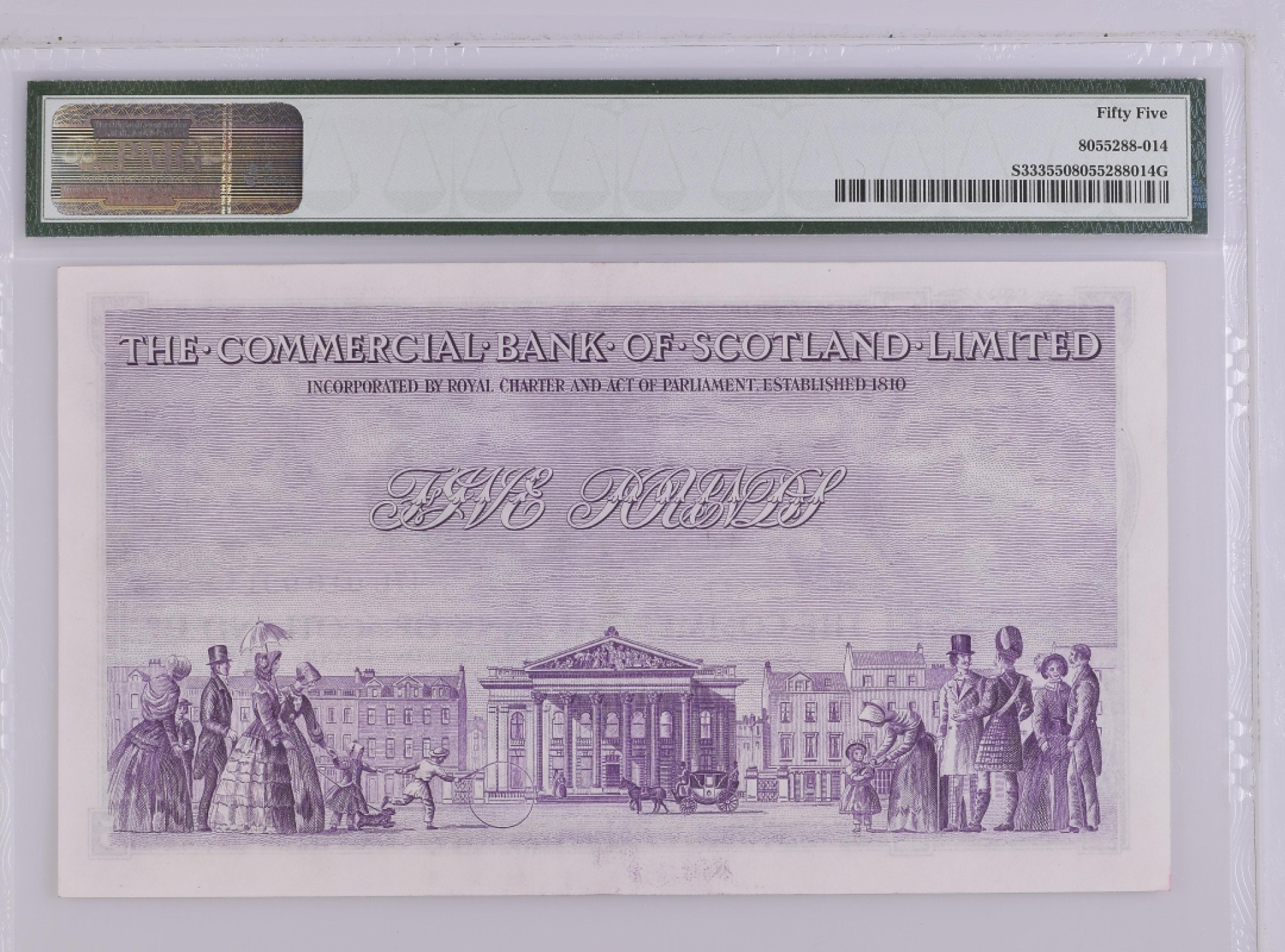 收藏联盟Quantum Auction 第184期拍卖(已更新) 苏格兰商业银行1947-1958年5镑 PMG55 浓厚英伦风