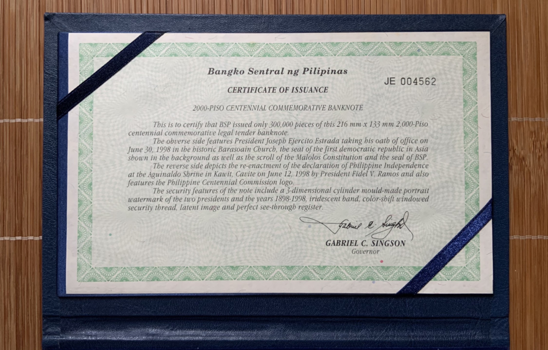收藏联盟Quantum Auction 第184期拍卖(已更新) 菲律宾1998年2000比索 TQG66 独立100周年纪念 超级大票幅 带原装纪念册