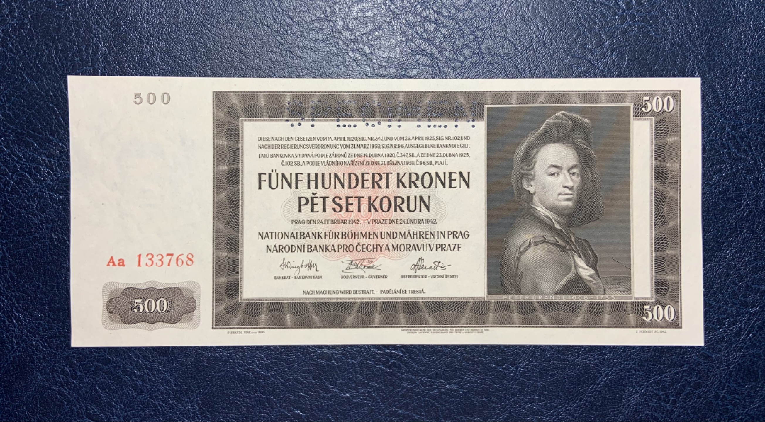 收藏联盟Quantum Auction 第184期拍卖(已更新) 波西米亚和摩拉维亚1942年500克朗样票 品相全新UNC