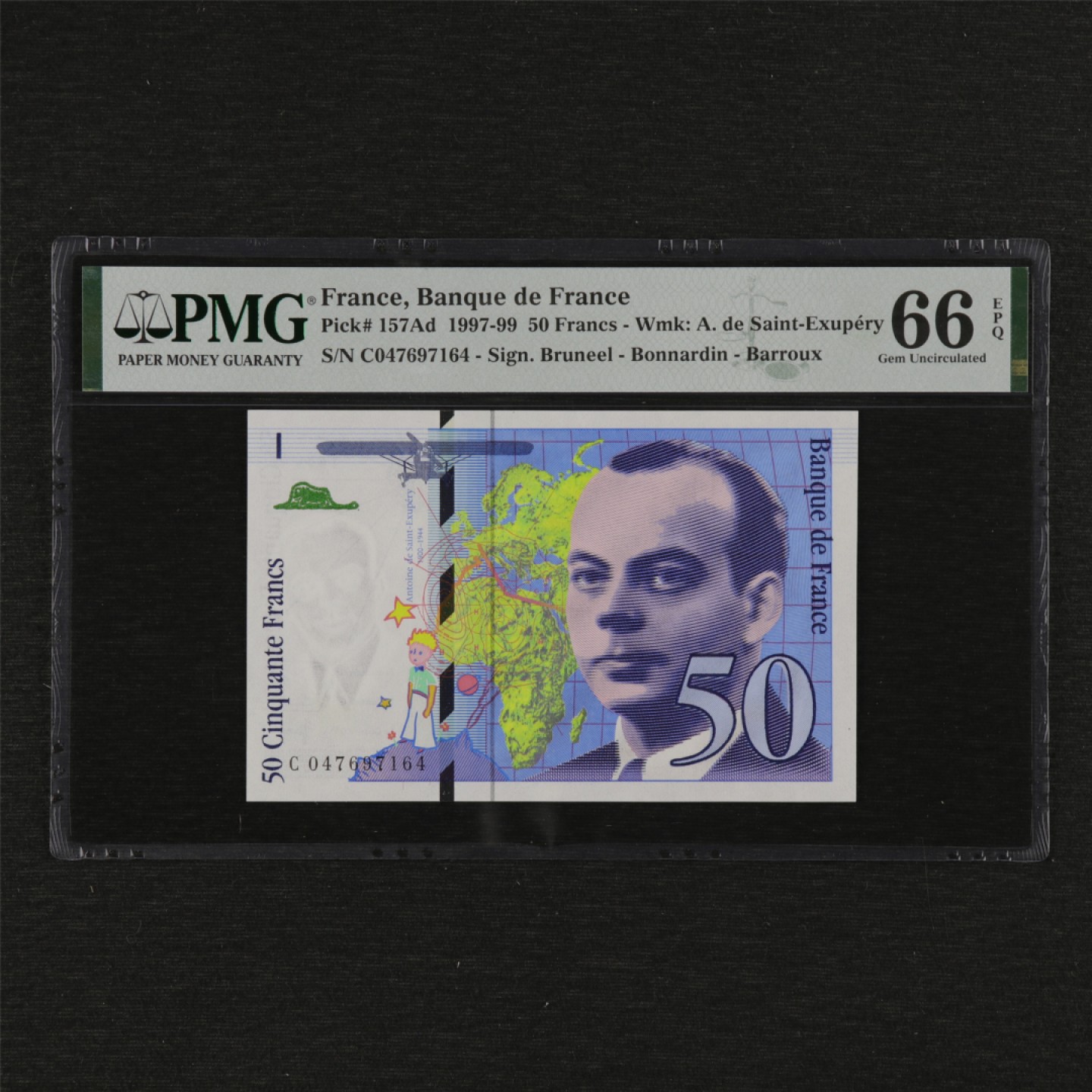 【亘邦集藏】第125期拍卖 1997-99年 法国50法郎 PMG 66EPQ 047697164