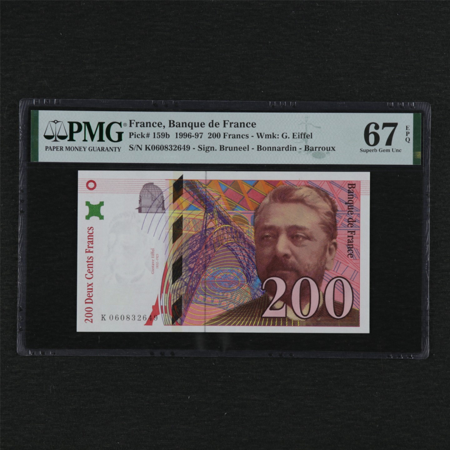 【亘邦集藏】第125期拍卖 1997年 法国200法郎 PMG 67EPQ 060832649