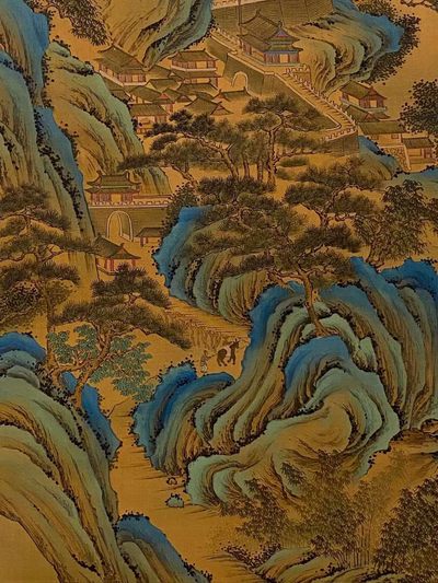 仇英绢本山水立轴 仇英绢本山水立轴