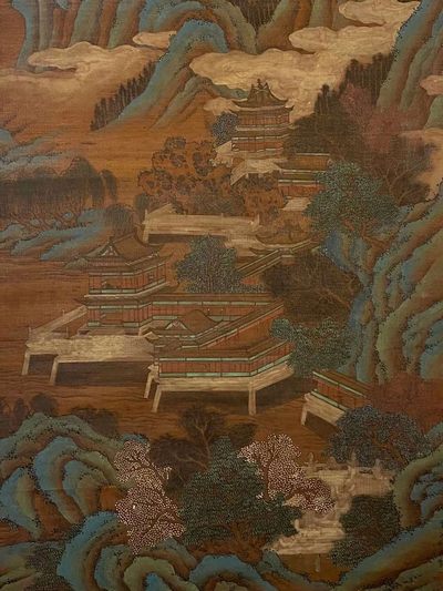 仇英绢本山水立轴 仇英绢本山水立轴