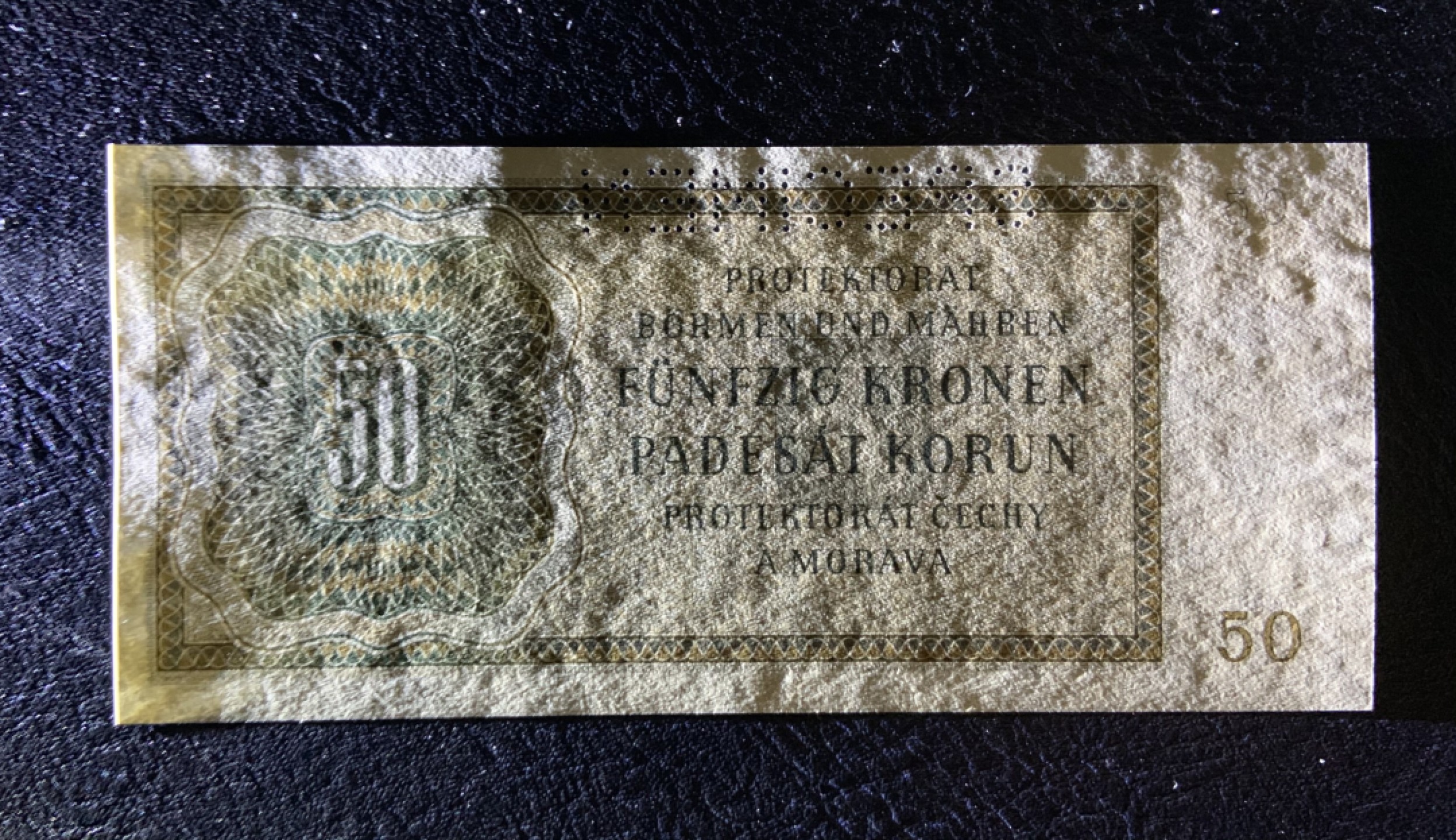 收藏联盟Quantum Auction 第184期拍卖(已更新) 波西米亚和摩拉维亚1944年50克朗样票 品相全新UNC