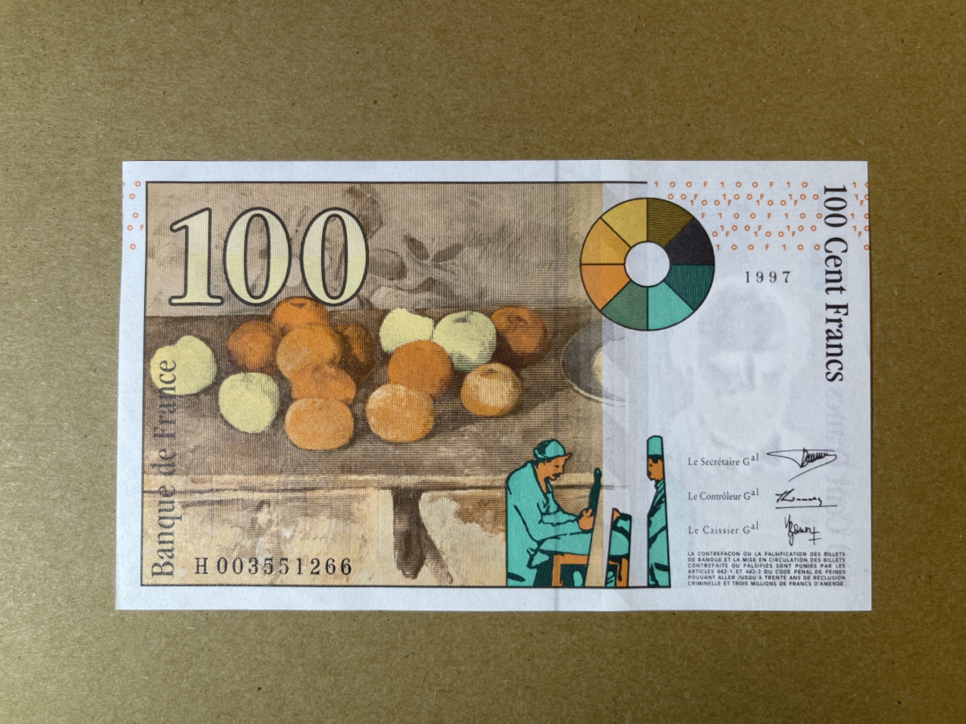 《张总收藏》68期——冠军分 法国100法郎 UNC 1997年末版 尾66