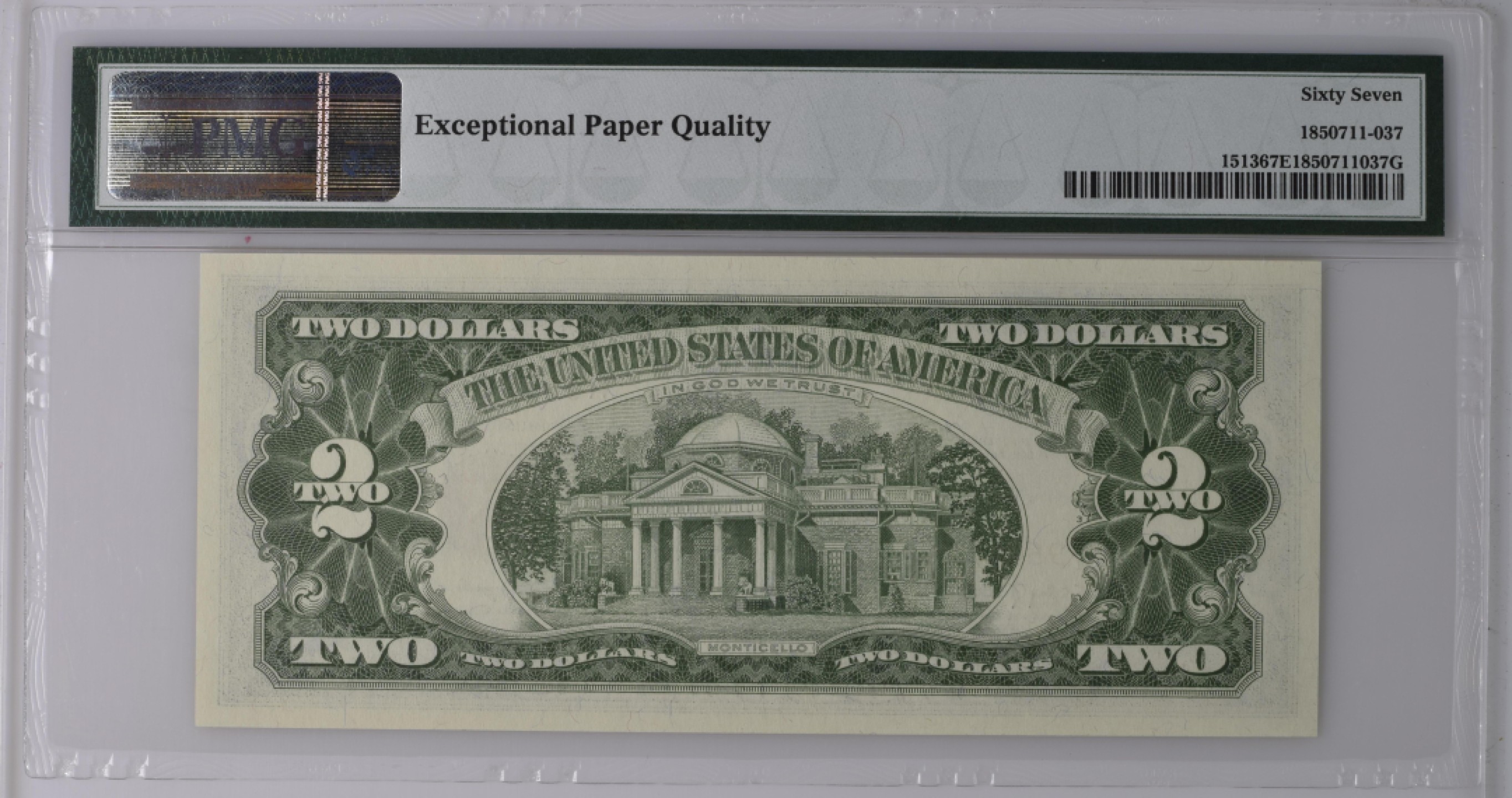 收藏联盟Quantum Auction 第184期拍卖(已更新) 美国1963年2美元 PMG67  AA冠