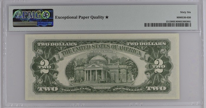 收藏联盟Quantum Auction 第184期拍卖(已更新) 美国1963年2美元 PMG66🌟加星 AA冠 号码无4