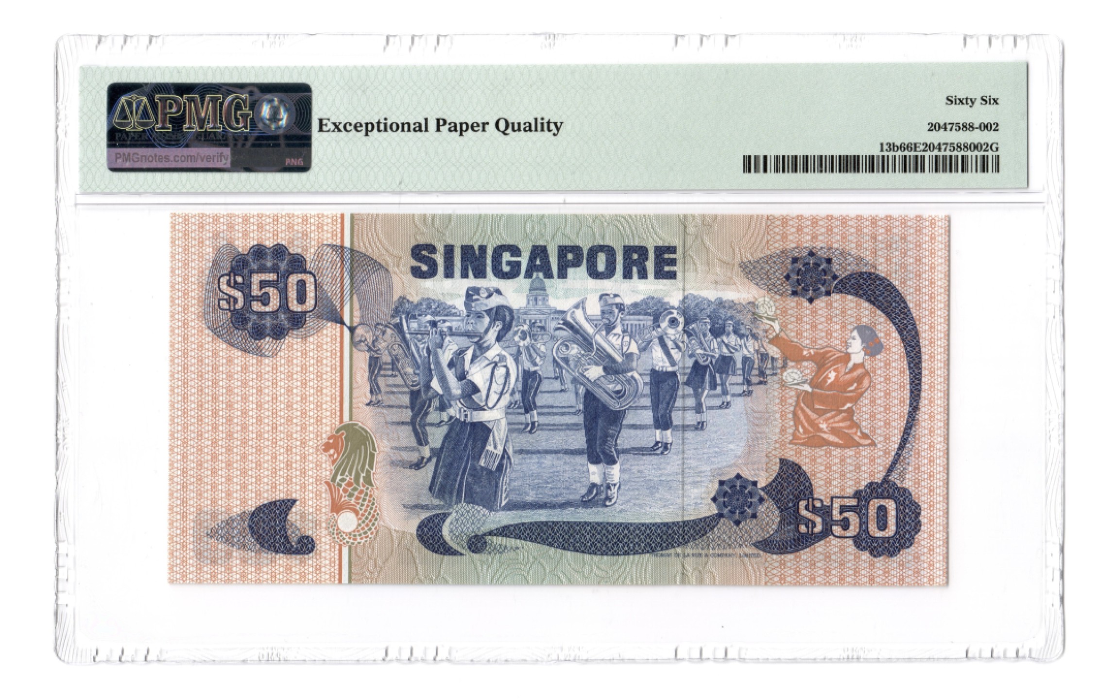 收藏联盟Quantum Auction 第184期拍卖(已更新) 新加坡1977年50元 PMG66 鸟版