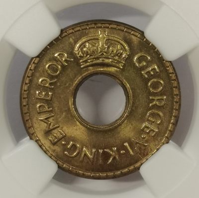 【RO.CL】第十七期 外国硬币 微拍 满3件/满200包邮 - 较少 NGC MS64 英属斐济 1942年 乔治六世 1/2便士 黄铜版 仅发行一年 光泽不错 值得收藏