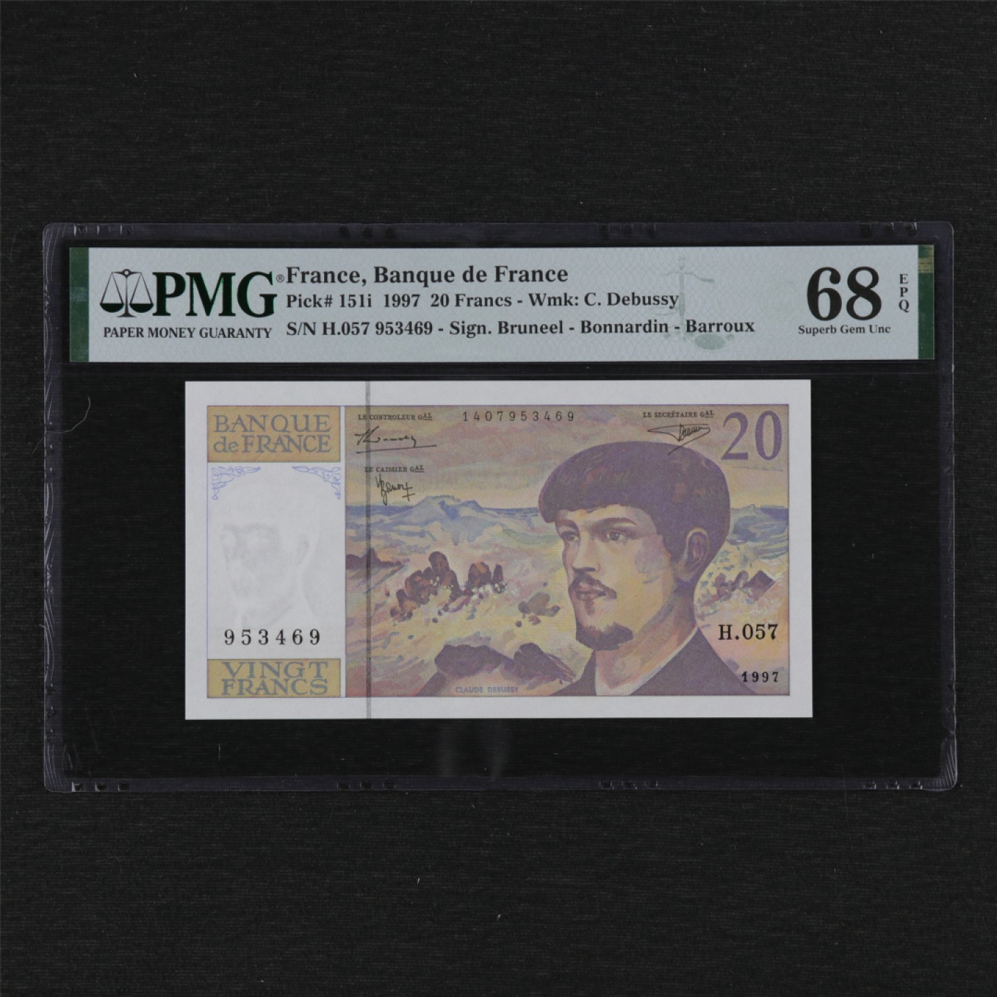 【亘邦集藏】第125期拍卖 1997年 法国20法郎 PMG 68EPQ 057 953469