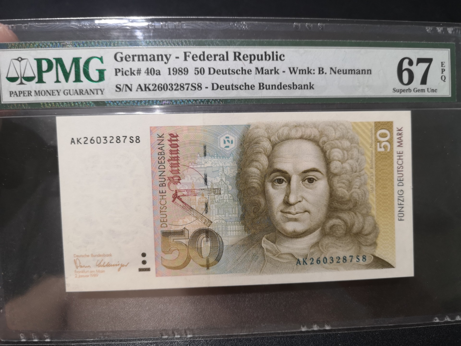 《外钞收藏家》第一百九十五期 1989年德国末版50马克 PMG67