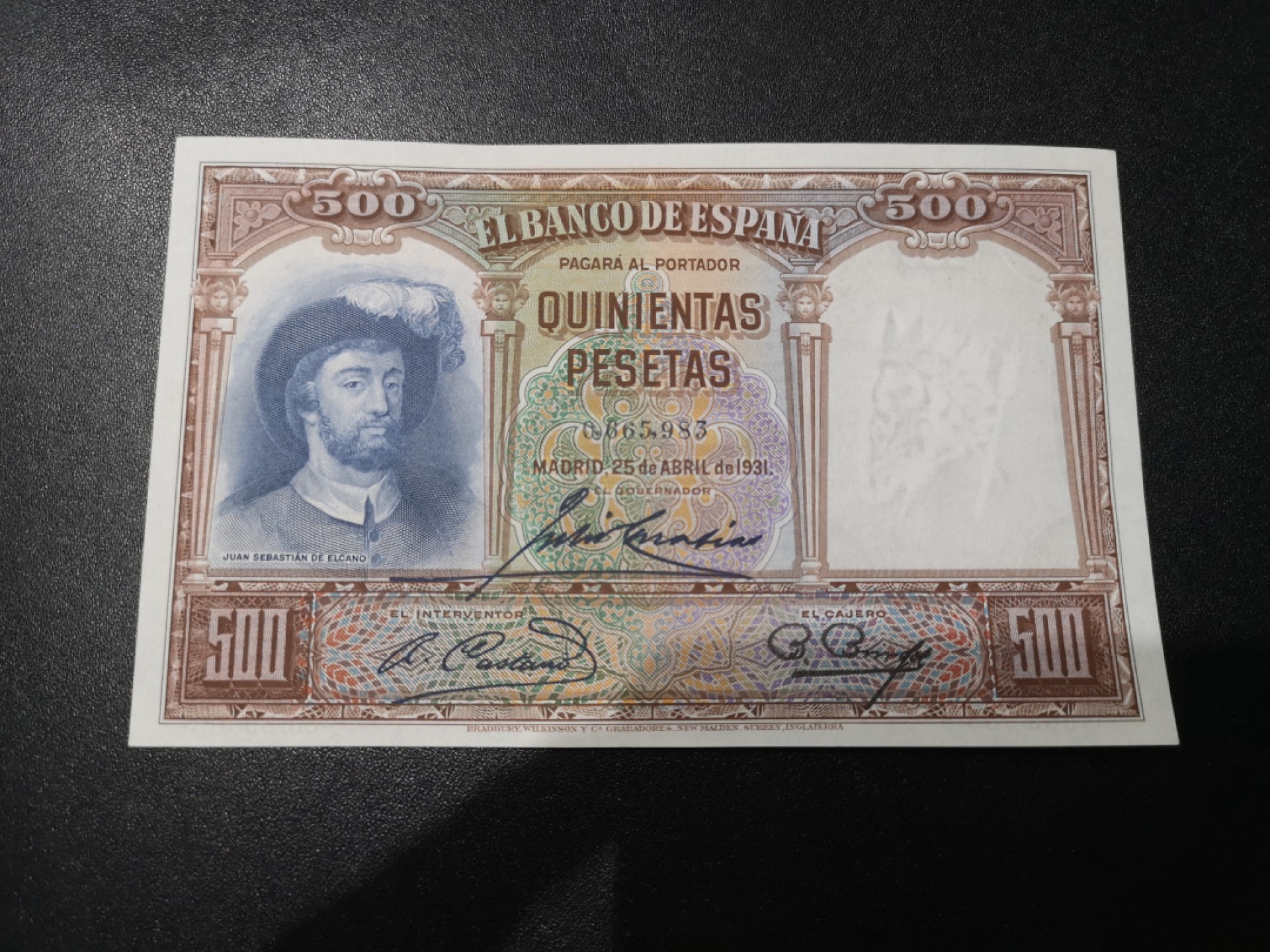 《外钞收藏家》第一百九十五期 1931年西班牙500比塞塔 全新UNC