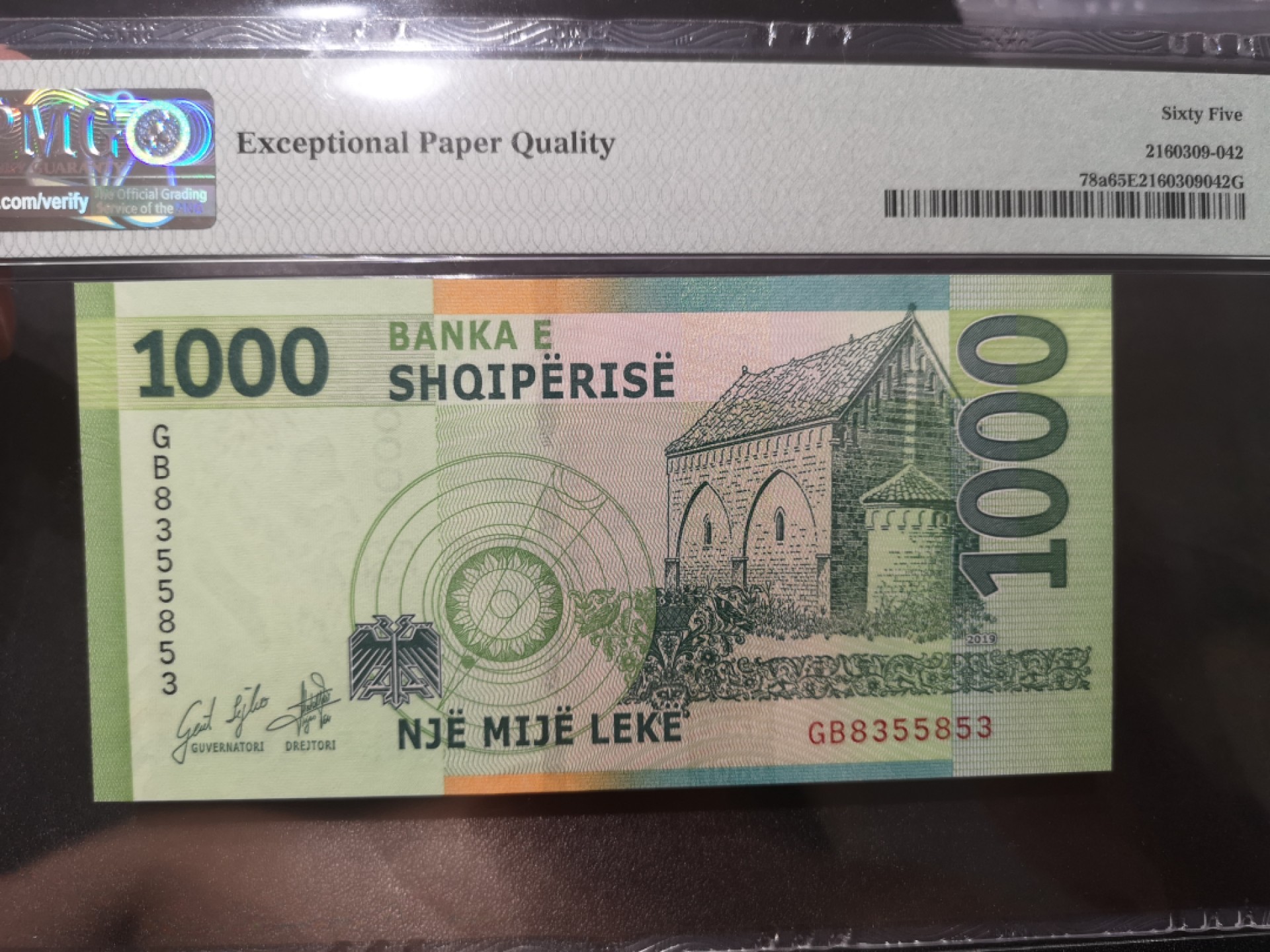 《外钞收藏家》第一百九十五期 2019年阿尔巴尼亚1000 PMG65 无47靓号