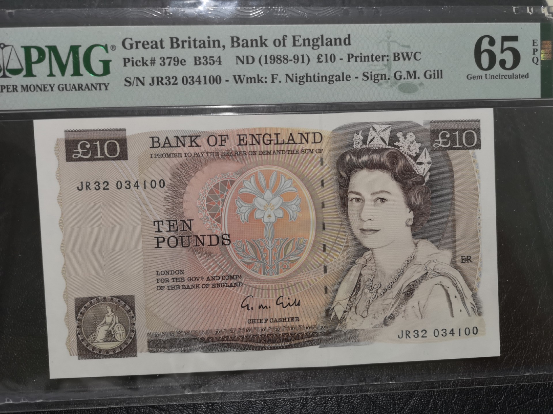 《外钞收藏家》第一百九十五期 1989-91年英国D序列10镑 PMG65 BWC作品