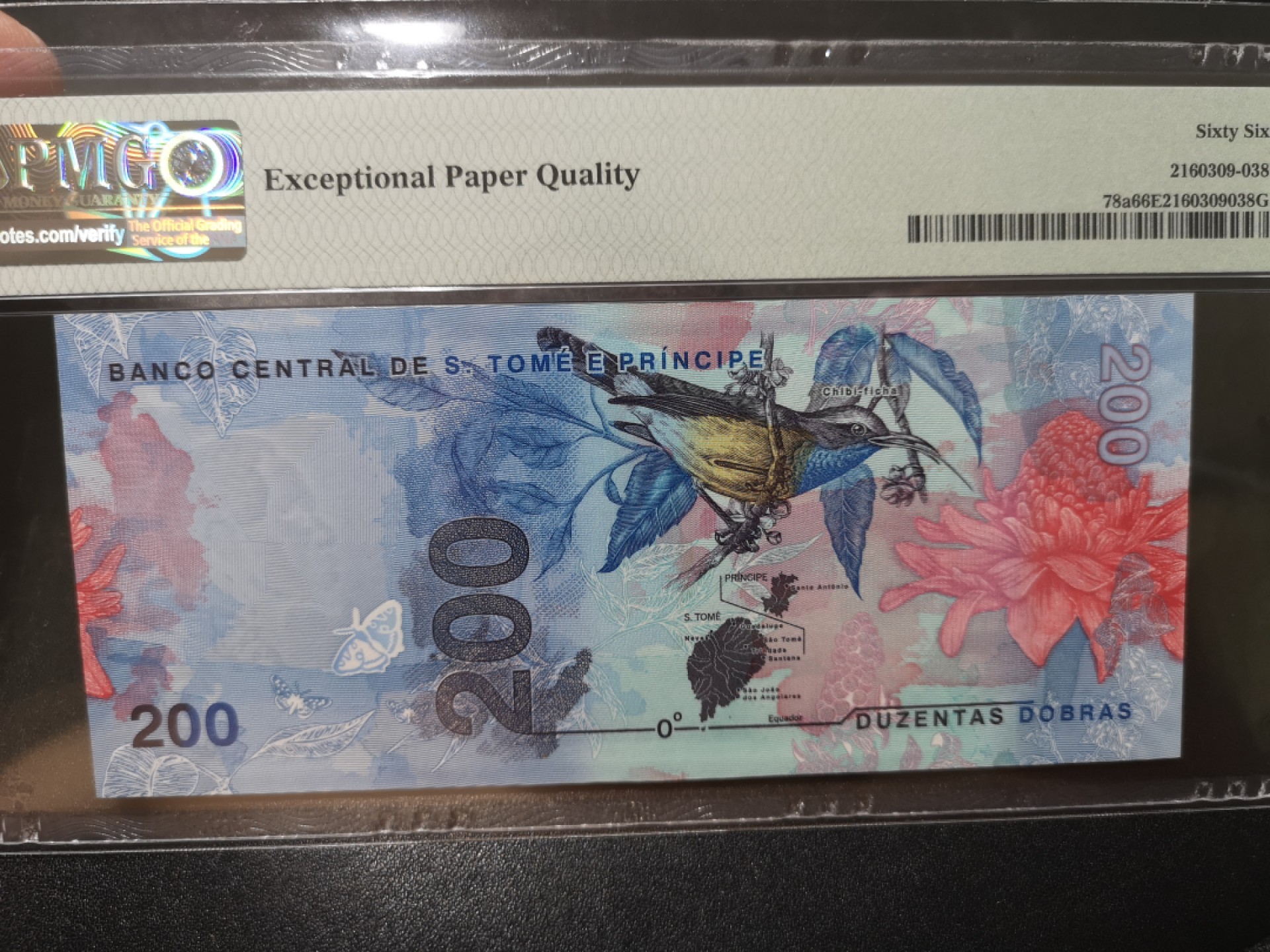 《外钞收藏家》第一百九十五期 2020年圣多美和普林西比200 PMG66 无47