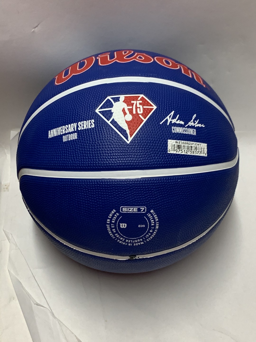 零元拍：两届常规赛MVP的史诗级控卫史蒂夫-纳什亲笔签名Wilson NBA75周年官方纪念篮球