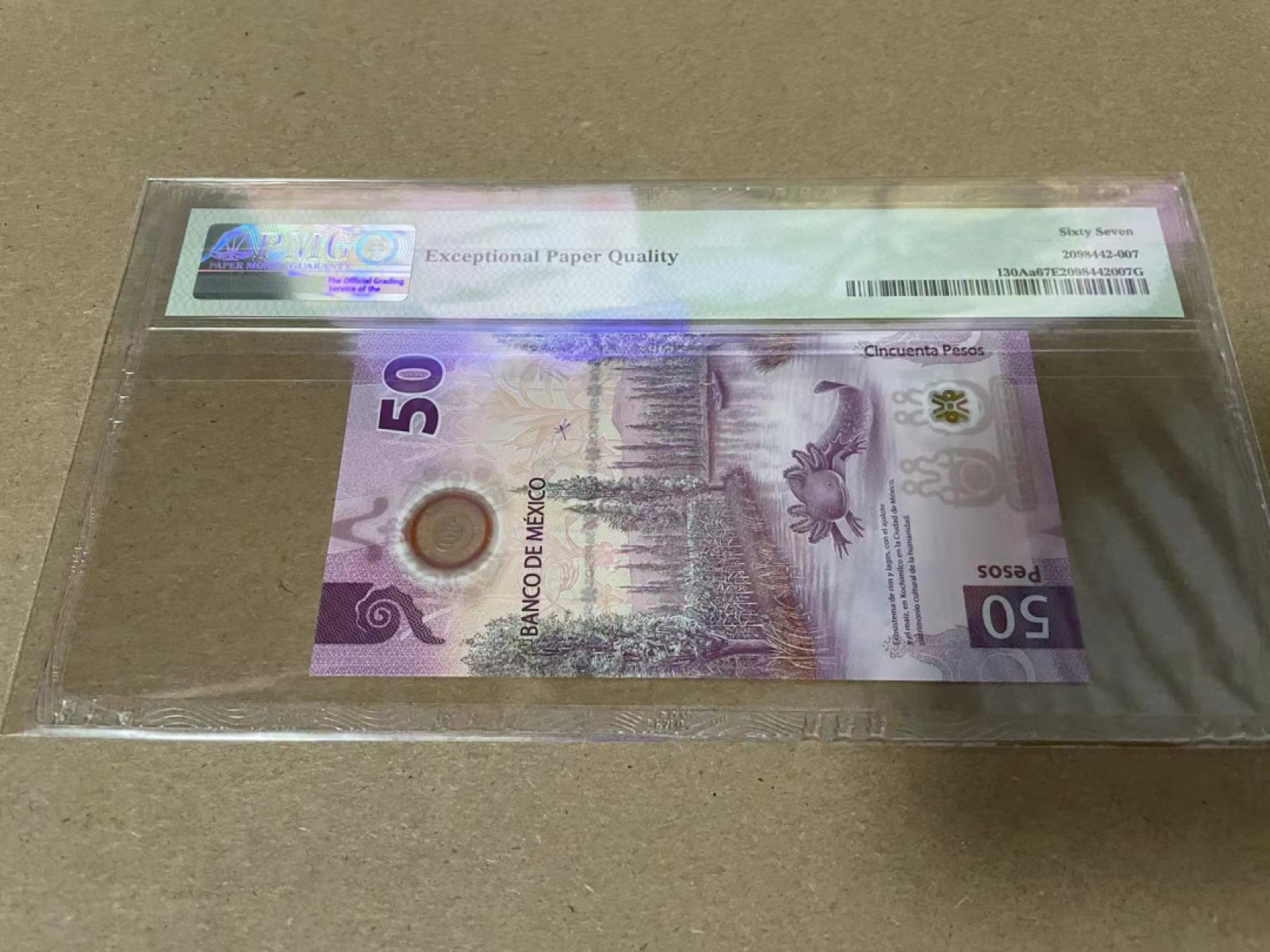 【Blue Auction】✨世界纸币精拍第214期 【精】 【AA冠 年度最佳纸币】墨西哥 2021年50比索 PMG67EPQ 