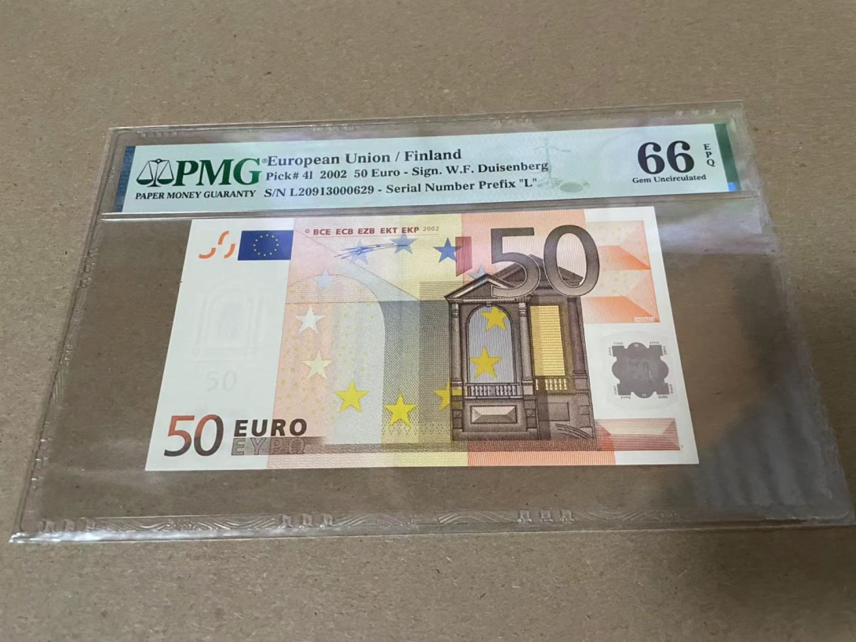 【Blue Auction】✨世界纸币精拍第214期 【精】 【无47】欧盟 首签 芬兰版 2002年50欧元 PMG66EPQ 