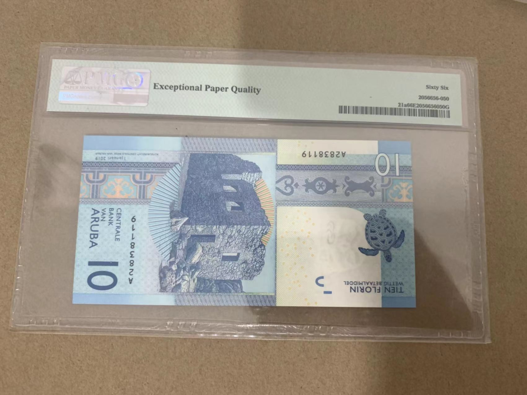 【Blue Auction】✨世界纸币精拍第214期 【精】 【无47】阿鲁巴 2019年10弗罗林 PMG66EPQ