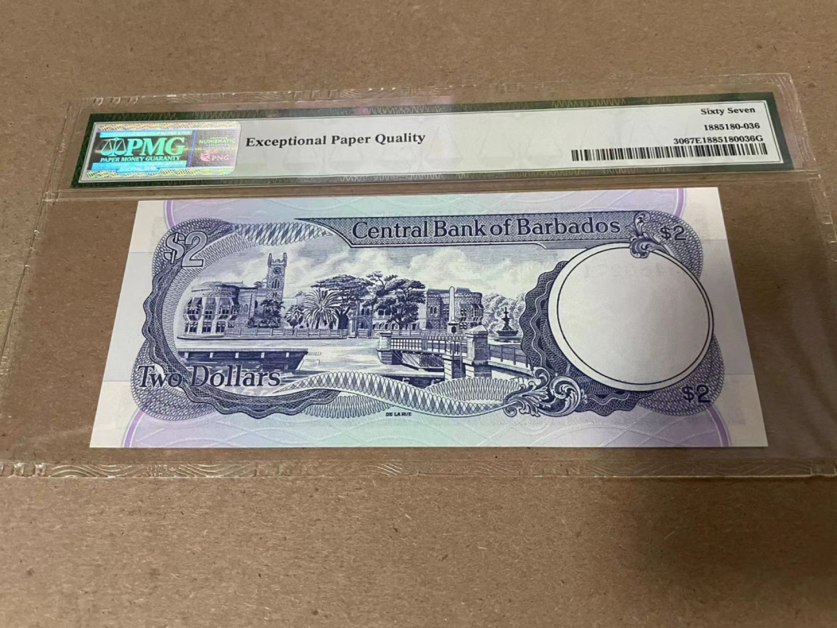【Blue Auction】✨世界纸币精拍第214期 【精】 巴巴多斯 1980年2元 PMG67EPQ 德华