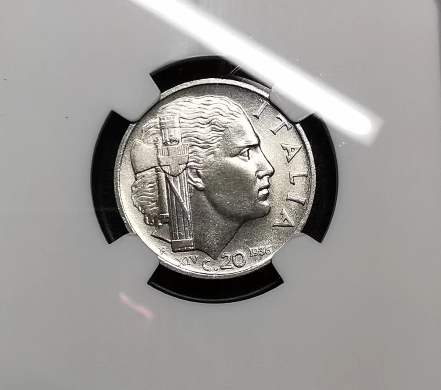 凡希社世界钱币微拍第二百零七期 荐！1936R意大利法西斯版20分镍币NGC-MS64稀有！