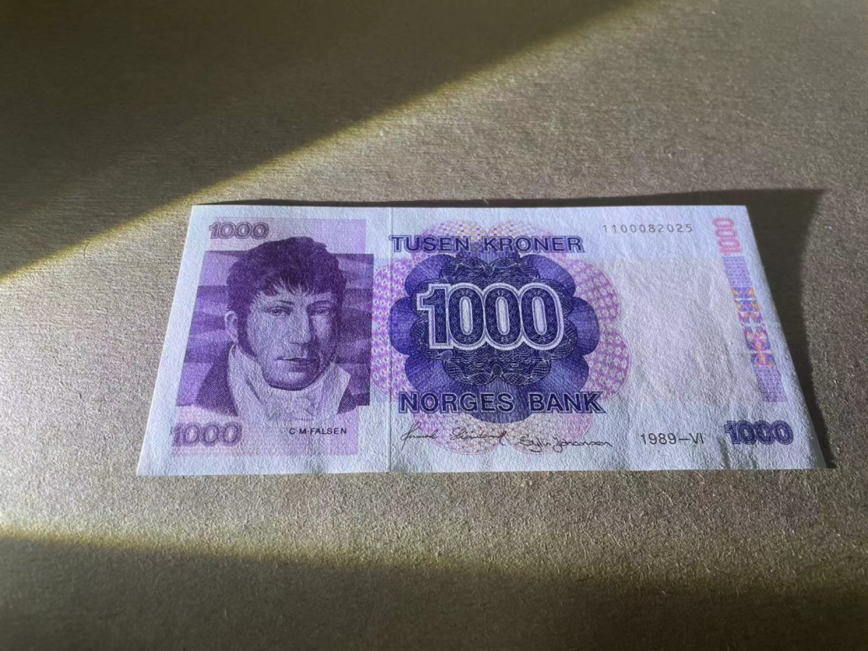 【Blue Auction】✨世界纸币精拍第214期 【精】 【无47】挪威 1989年1000克朗 AU品相 