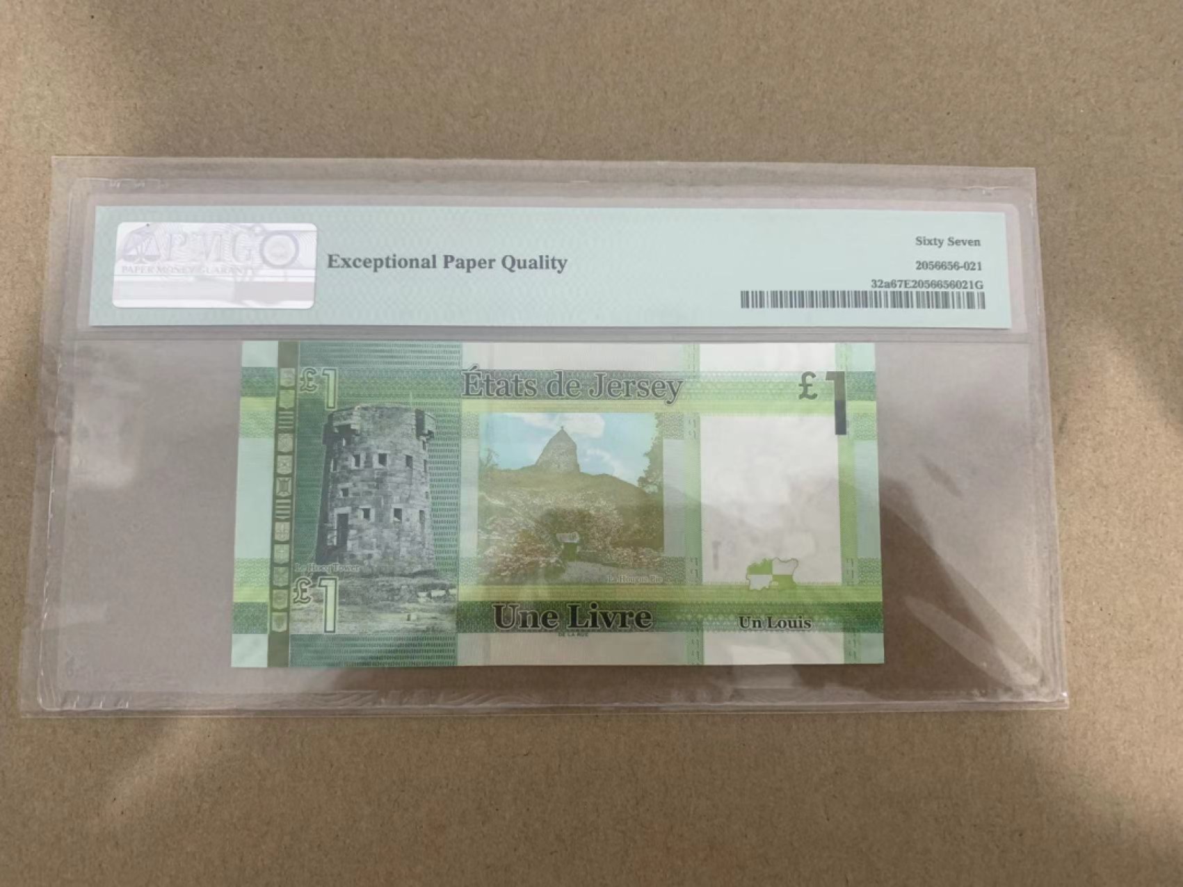 【Blue Auction】✨世界纸币精拍第214期 【精】 【888豹子号无47】泽西 2010年1镑 PMG67EPQ 女王纸币