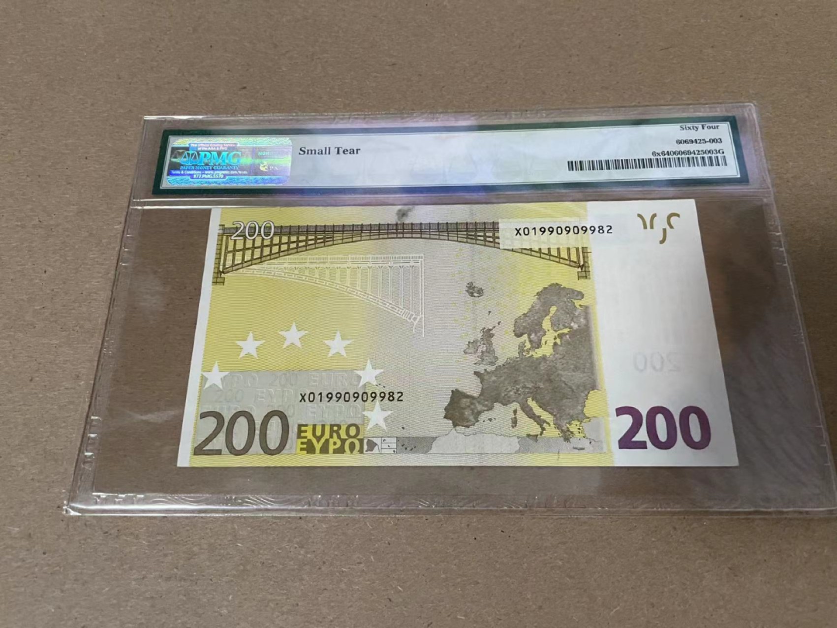 【Blue Auction】✨世界纸币精拍第214期 【精】 【无47】欧盟 首签 2002年200欧元 PMG64