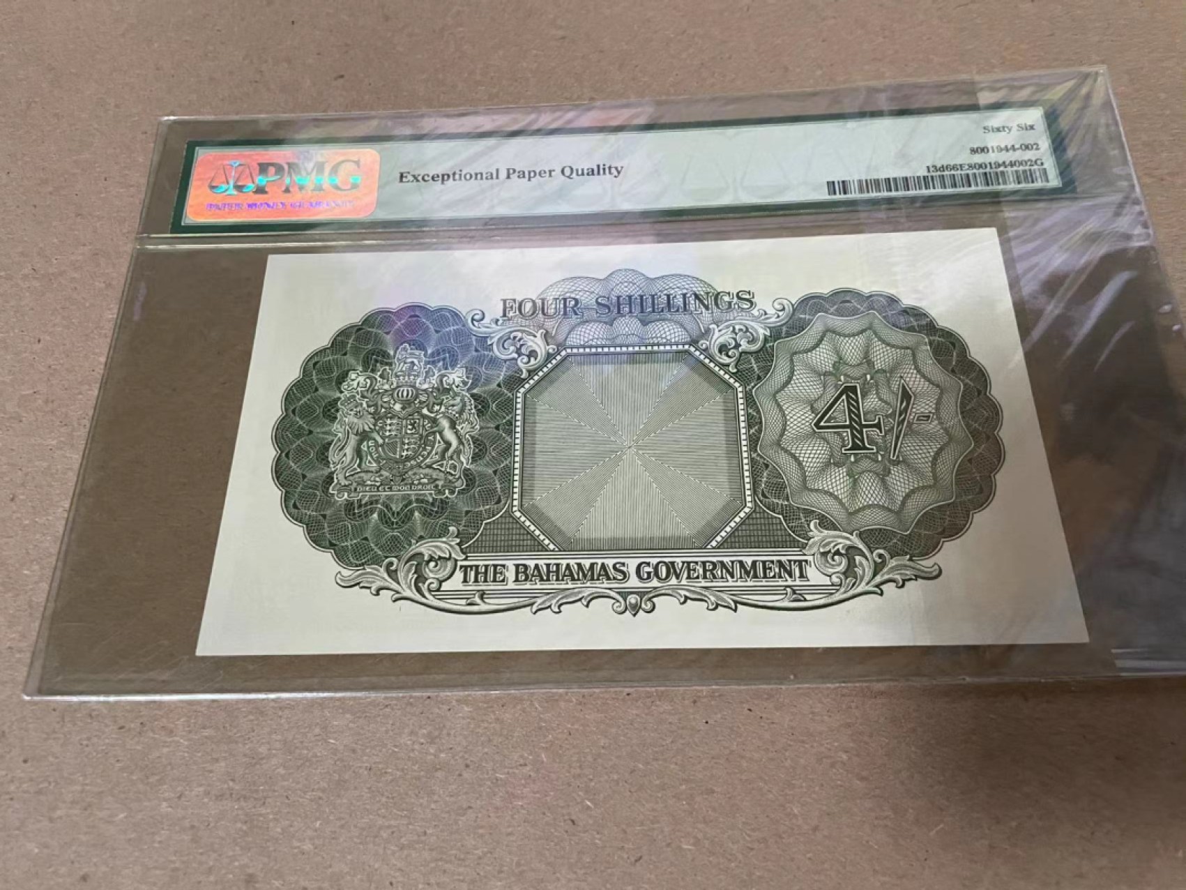 【Blue Auction】✨世界纸币精拍第214期 【精】 【无47】巴哈马 1936年4先令 大冠女王 PMG66EPQ 