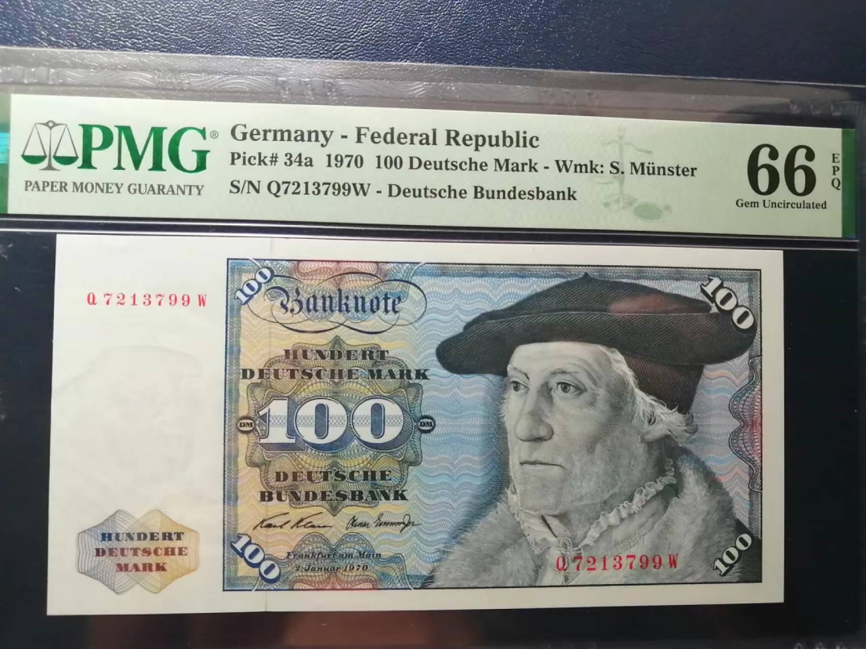 【Blue Auction】✨世界纸币精拍第214期 【精】 德国 1970年100马克 PMG66EPQ 明斯特