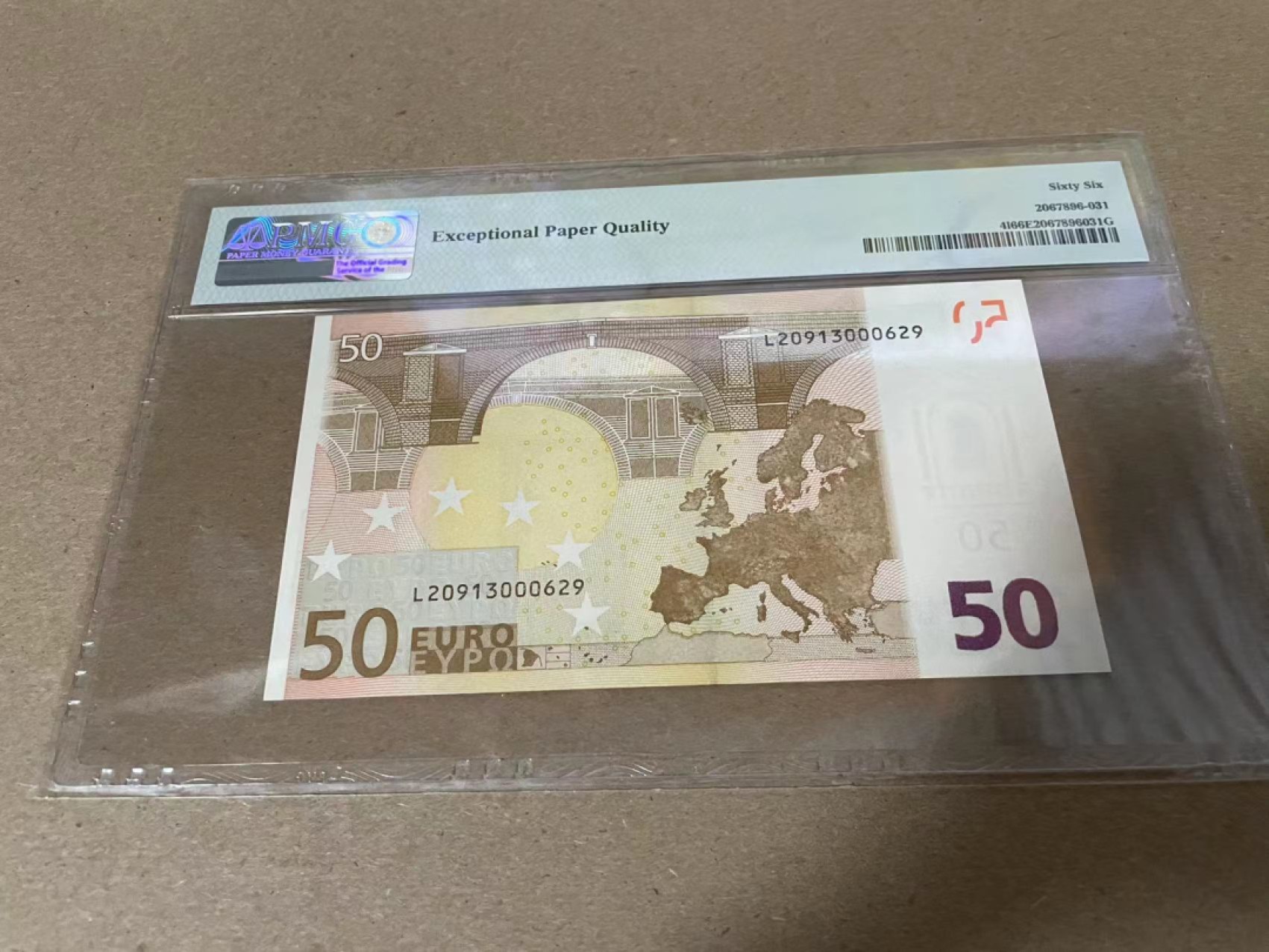 【Blue Auction】✨世界纸币精拍第214期 【精】 【无47】欧盟 首签 芬兰版 2002年50欧元 PMG66EPQ 